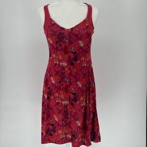Kuhl Java Cross Back Dress Floral Print Red Pink Sleeveless Gorpcore S Sporty